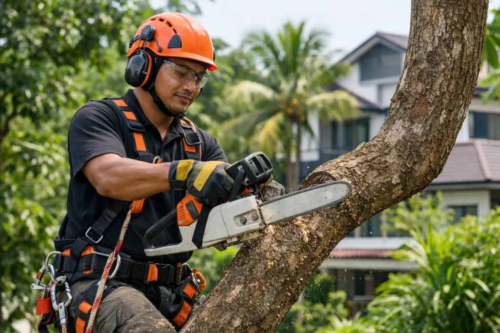 certified arborist Malaysia professional tree cutting service